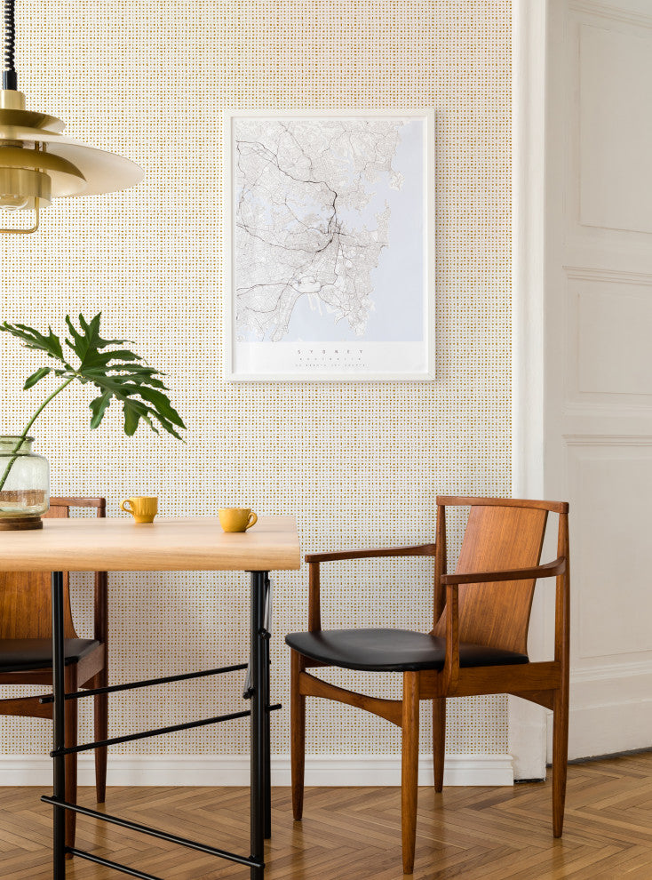 Burlap Hash Pattern Peel and Stick Vinyl Wallpaper, Gold, 24"w X 108"h