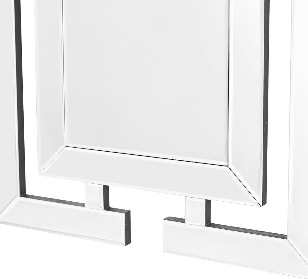 Sparkle 47" Contemporary Round Mirror, Clear