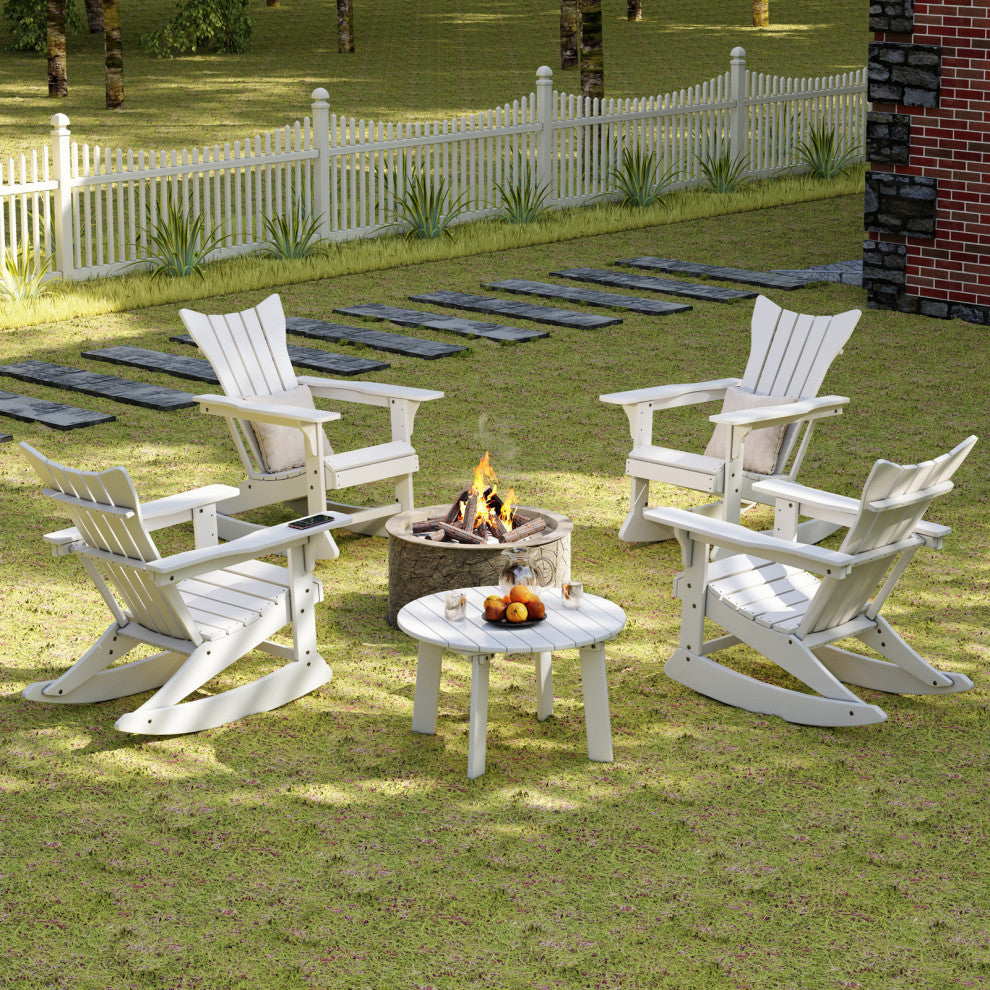 Outdoor Adirondack Rocking Chair, White