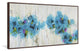 "Blue Blooms" Floater Framed Painting Print on Canvas, 24x12