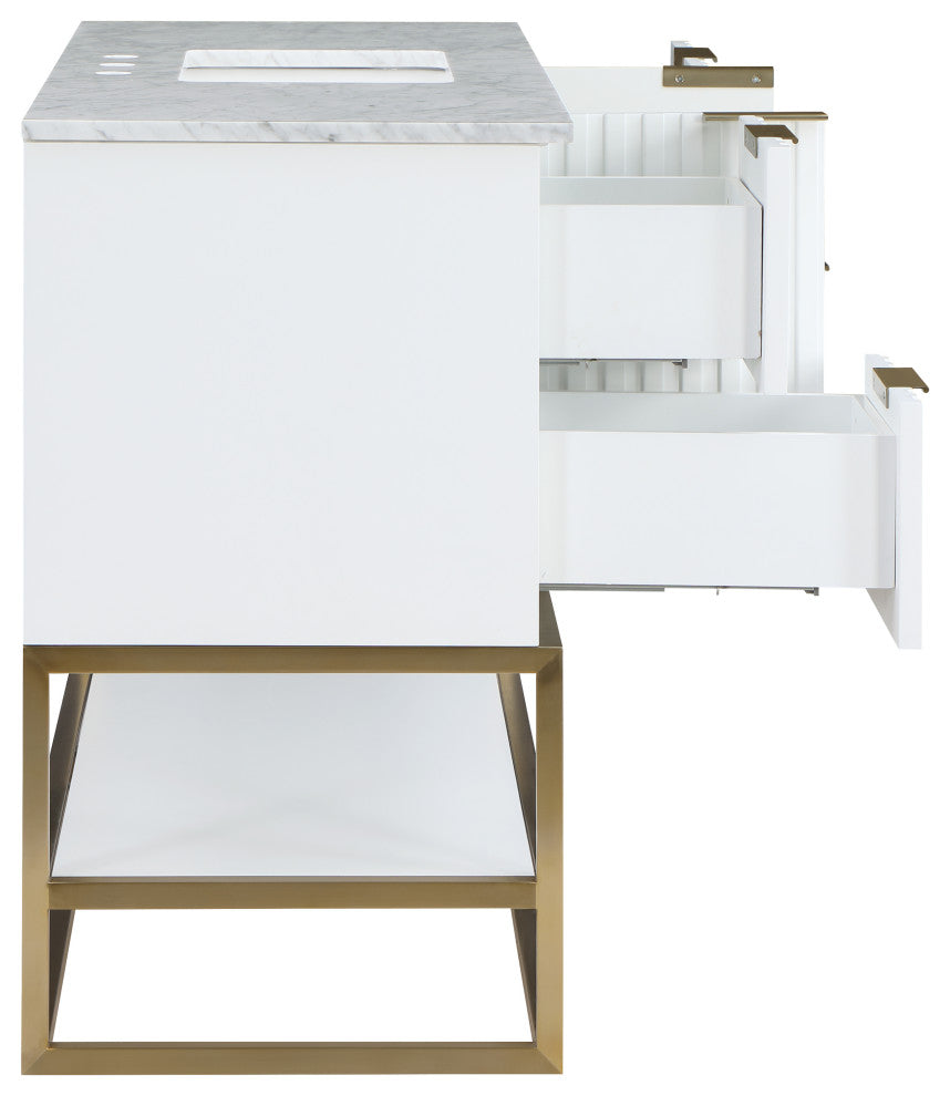 Monad Bathroom Vanity, White, 48" Wide