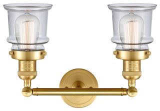 Small Canton 2 Light Bath Vanity Light, Satin Gold, Clear