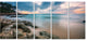 "Gloomy Tropical Sunset Beach" Extra Large Seascape Art Canvas, 5Panel, 60"x28"