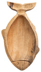 Coastal Carved Wood Fish Shaped Dish, Natural