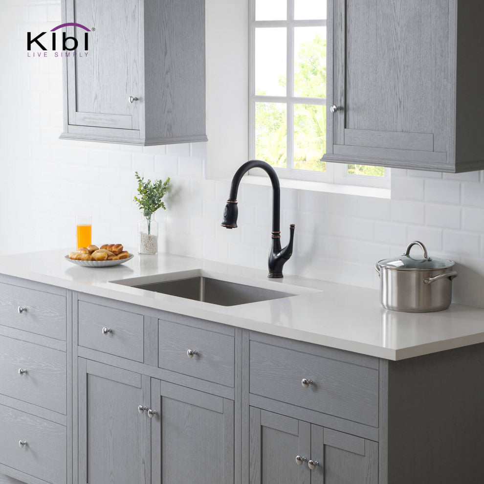 KIBI Handcrafted Undermount Single Bowl 16 gauge Stainless Steel Kitchen Sink, 2