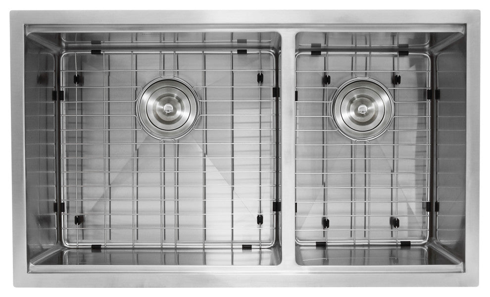 Nantucket SR-PS-3219-OS-16 Offset Double Bowl Prep Station S. Steel Sink