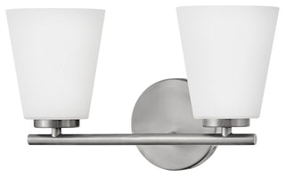 Lark Bri Small Two Light Vanity, Brushed Nickel