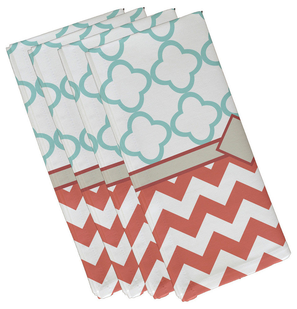 Express Line Geometric Print Napkin, Seed, Set of 4