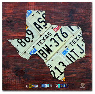 "Texas License Plate Map Large" Canvas Art by Design Turnpike