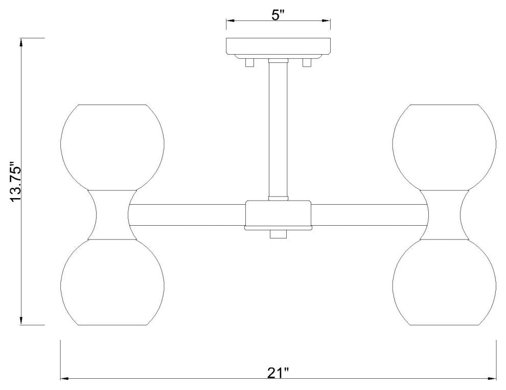 Z-LITE 10-Light Semi Flush, Matte Black
