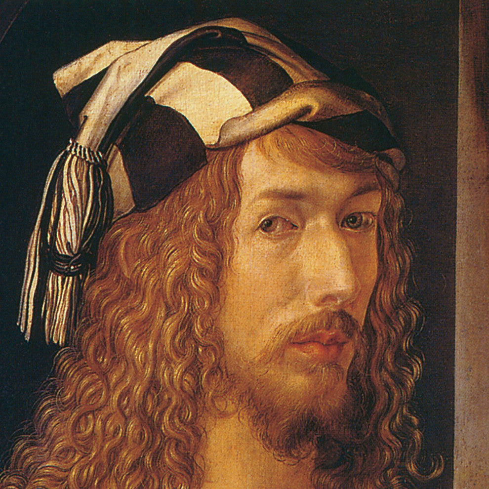 "Durer Self Portrait 1498" Stretched Canvas Replica, 13"x15"