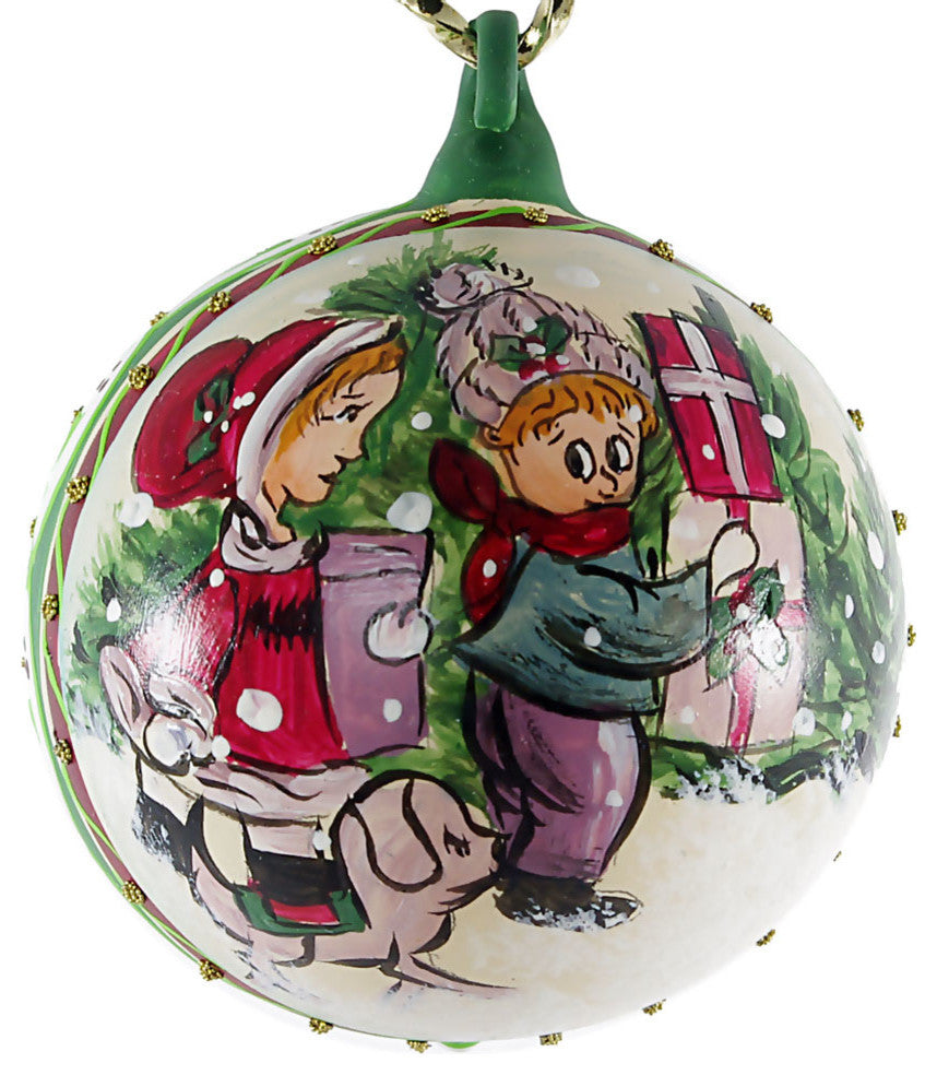 "Christmas Presents" Hand Painted Christmas Ball No.3"