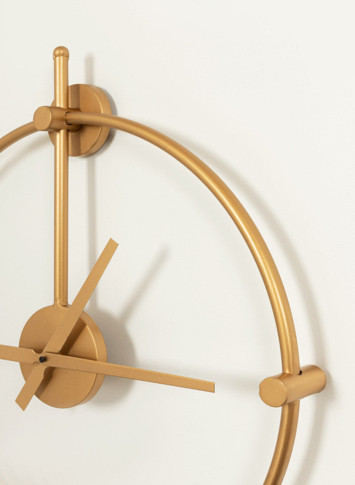 Lidor Metal Wall Clock, Gold, 22x25