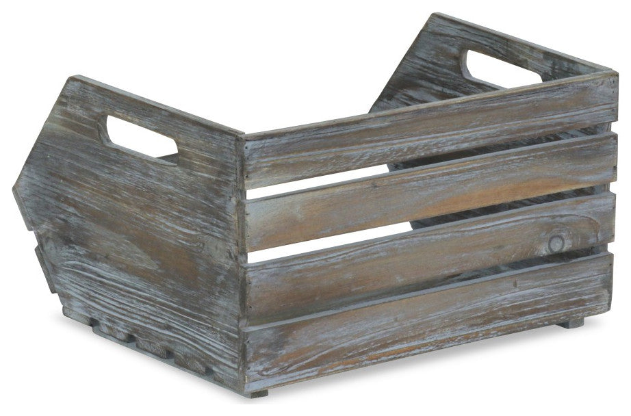Distressed Gray Wooden Storage Box
