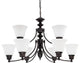 Empire 9 Light - 32" Chandelier With Frosted White Glass