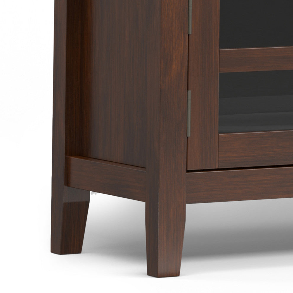 Artisan Solid Wood 72" Low TV Media Stand For TVs up to 80", Russet Brown