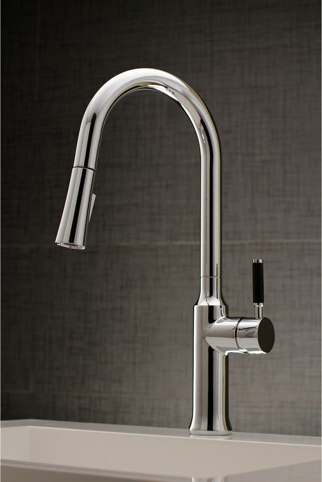 Gourmetier Single-Handle Pull-Down Kitchen Faucet, Polished Chrome