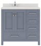 Caroline Avenue 24" Single Vanity, Gray with Quartz Top and Round Sink