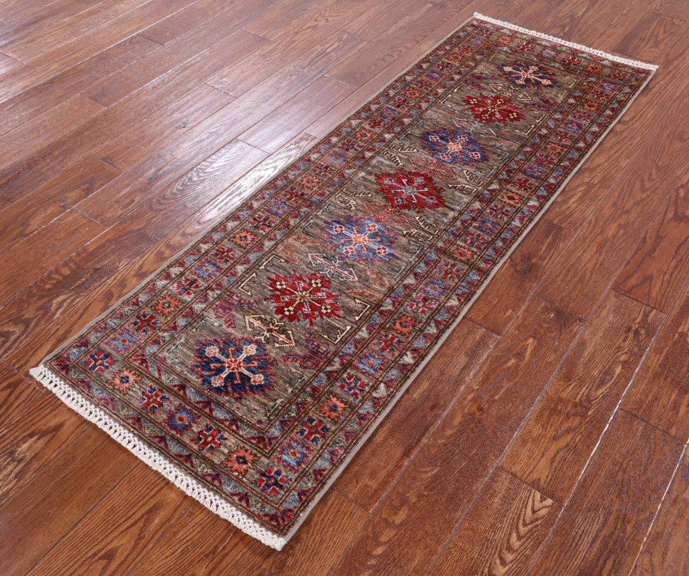 2' 0" X 5' 10" Super Kazak Hand-Knotted Wool Runner Rug Q10301