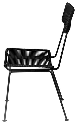 Hapi Indoor/Outdoor Handmade Dining Chair, Black on Black