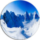 Blue Winter Mountains, Photography Round Wall Art, 23"