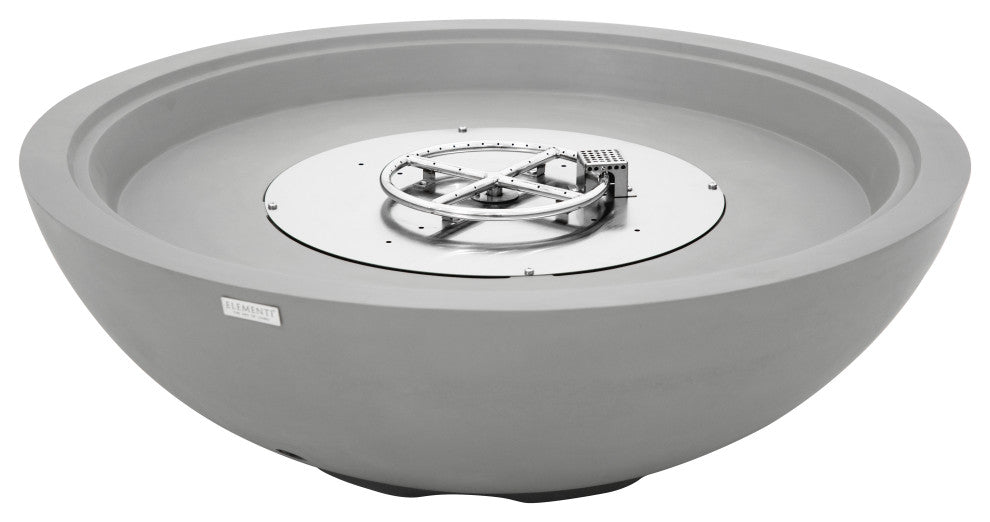 Rose Bowl Round Light Grey Concrete 48" Natural Gas Fire Bowl