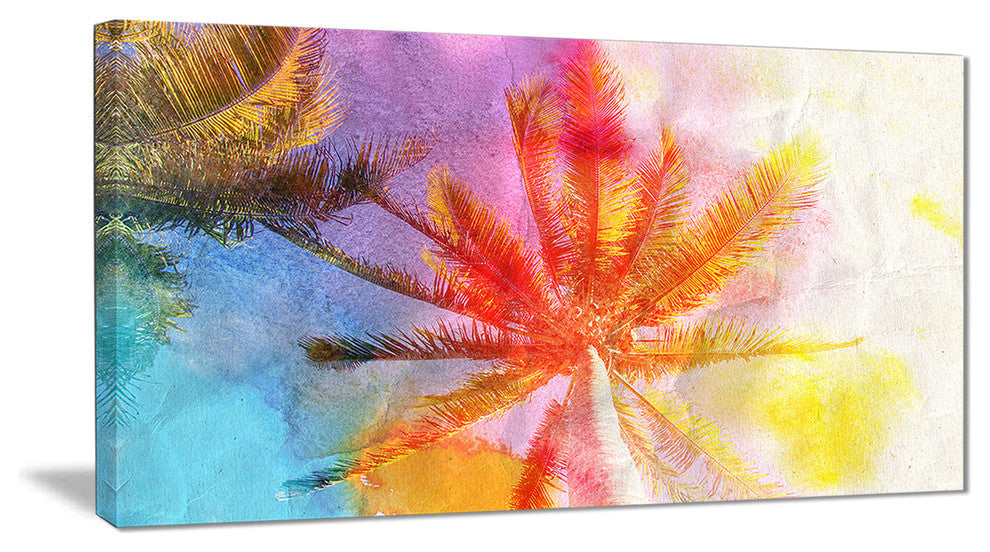 "Reflective Retro Palm Trees" Canvas Print
