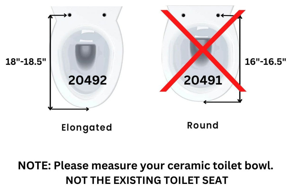 Black Elongated Toilet Seat with Non Slip Oval Seat Bumpers and Adjustable Hinge