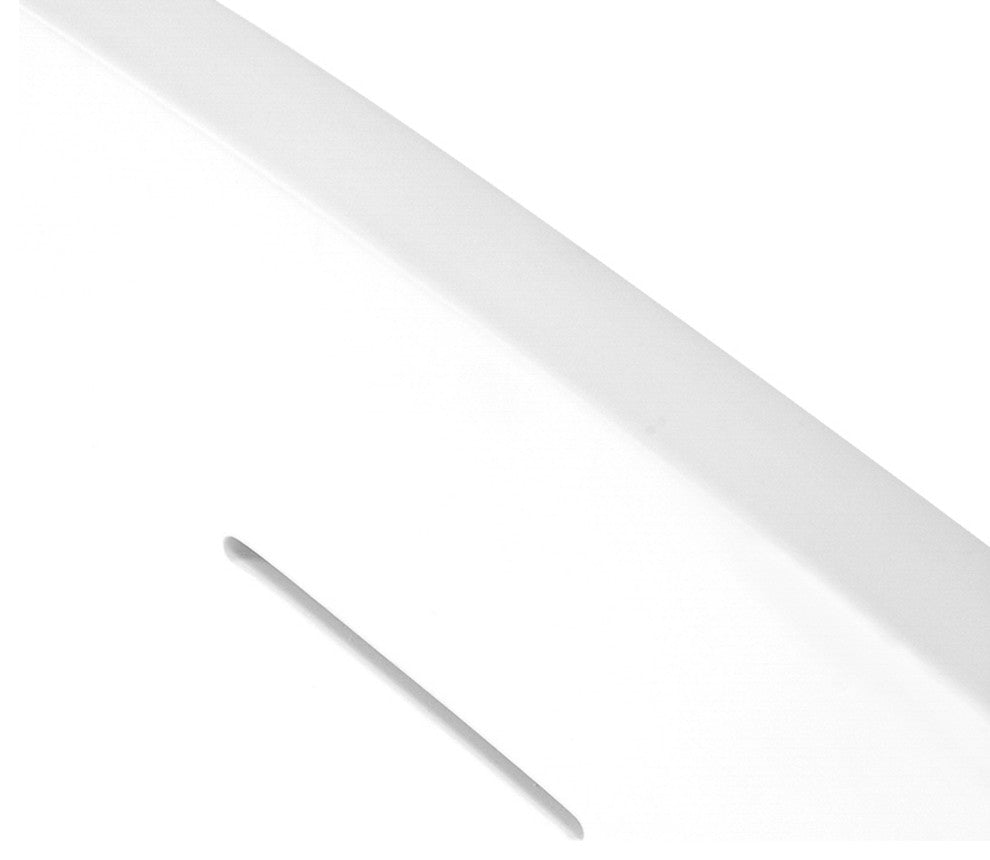 70 in. W Solid Surface Freestanding Flatbottom Soaking Bathtub in Matte White