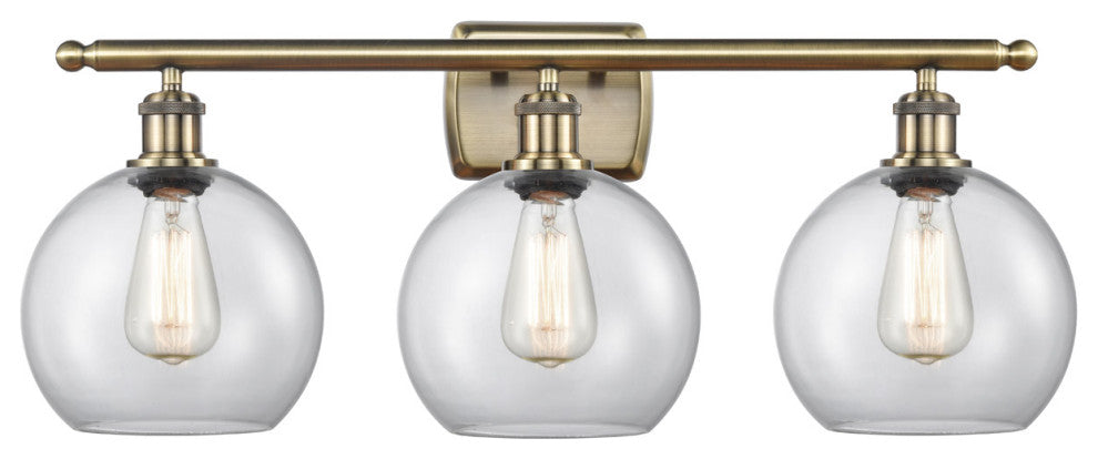Innovations 516-3W-AB-G122-LED 3 Light Bath Vanity Light, Antique Brass