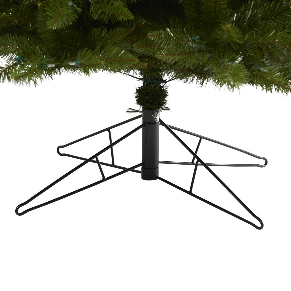 9' Vermont Spruce Faux Xmas Tree W/ Multifunction Lights & Bendable Branches