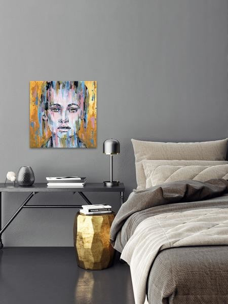 "Through the Rain" Painting Print on Wrapped Canvas, 32"x32"