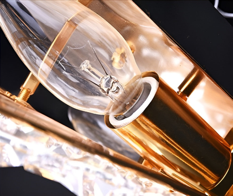 Luxury Golden Crystal Wall Lamp for Bedroom, Living Room, Golden, Cool Light