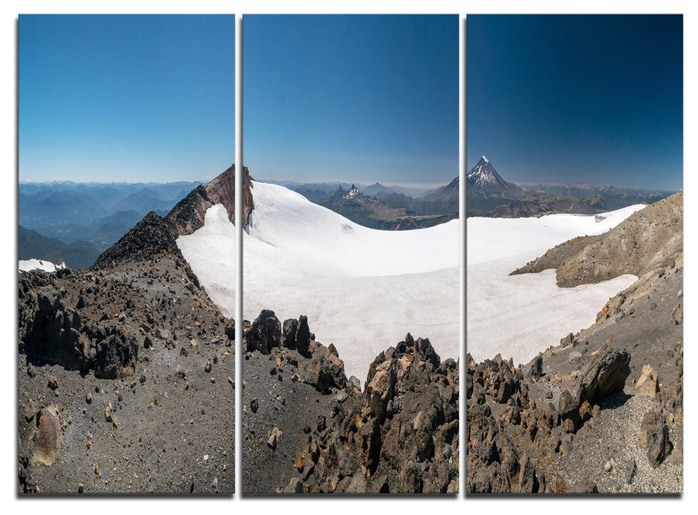 "Hiking to Vulkan Quetrupillan" Metal Wall Art, 3 Panels, 36"x28"