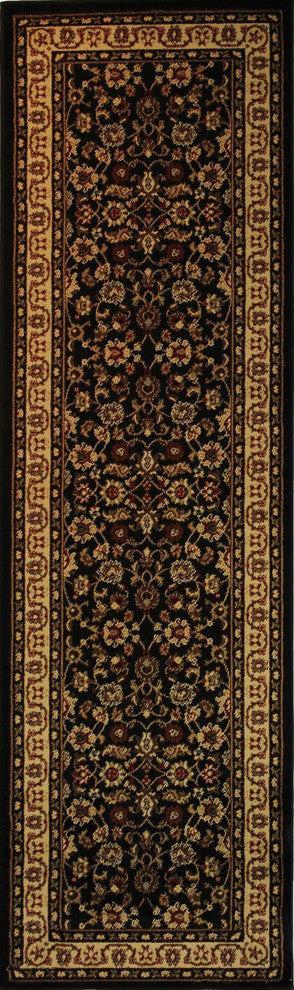 Well Woven Barclay Sarouk Rug, Black, 2''7'''' X 9''6'''' Runner