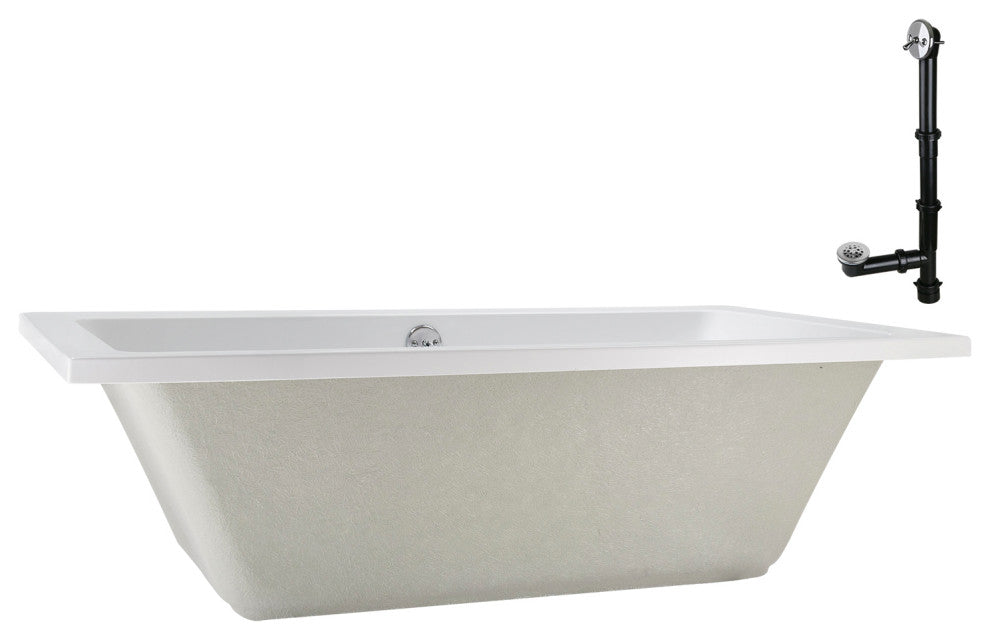 Streamline 60 in. x 32 in. Acrylic Drop-In Bathtub, Polished Chrome