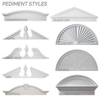 36"W x 18"H x 2"P Half Round Spoked Pediment
