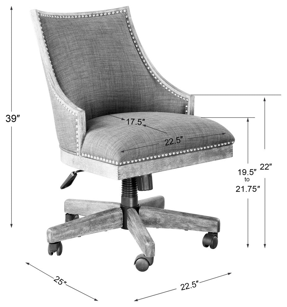 Uttermost Aidrian 22 x 39" Charcoal Desk Chair