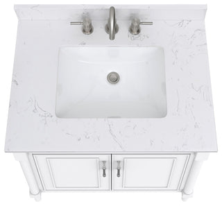 Avanity Bristol 30" Vanity Combo, White and Cala White Engineered Top