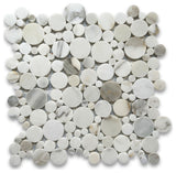Calacatta Gold Calcutta Marble Bubble Round Paramount Tile Honed, 1 sheet