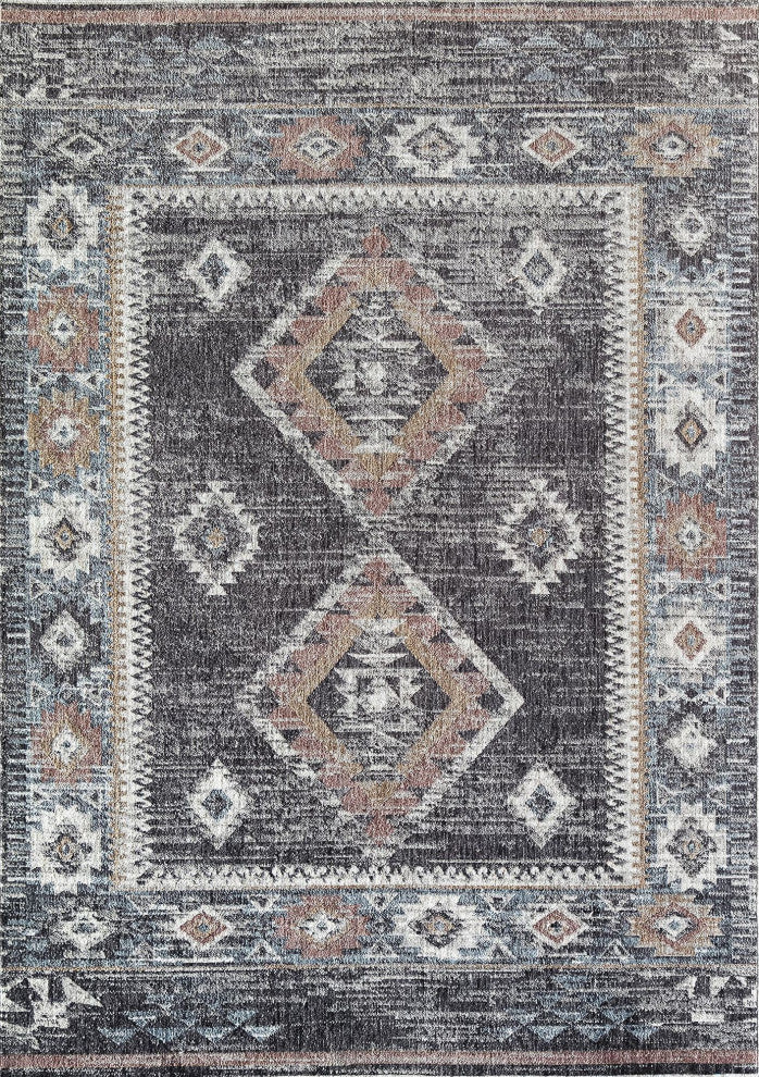Jade Baltic Black Moroccan Tribal Black Recycled Area Rug, 8'0"x10'0"