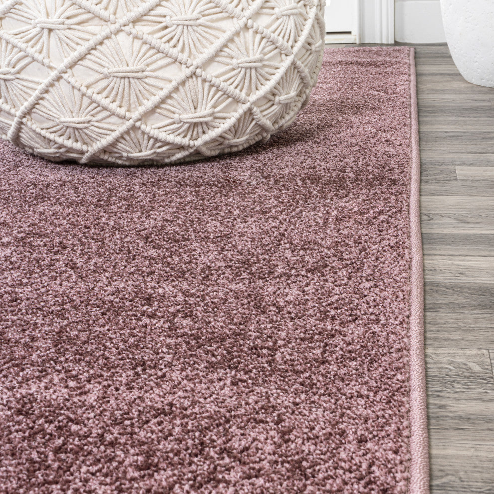 Haze Solid Low-Pile Light Purple 9' Square Area Rug