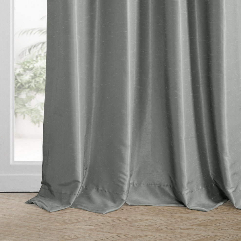 Silver Grommet Blackout Vintage FauxSilk Dupioni Single Panel, 50"x96"