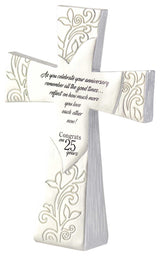 Celebrate 25 Years Resin Tabletop Cross