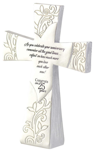 Celebrate 25 Years Resin Tabletop Cross