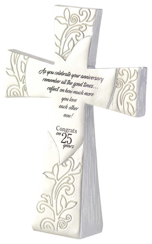 Celebrate 25 Years Resin Tabletop Cross