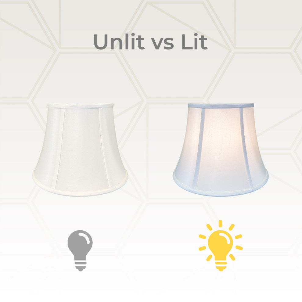 Royal Designs Modified Bell Lamp Shade, White, 11x18x13.5, Set of 2