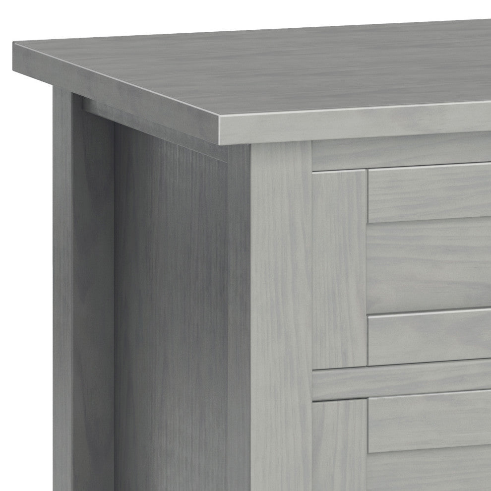 Warm Shaker Solid Wood Bedside Table, Fog Grey