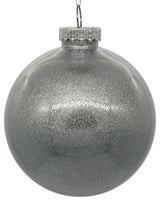 6" Silver Glitter Clear Ball 4-Pack