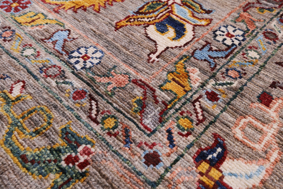 6' 11" X 9' 11" Persian Tabriz Hand-Knotted Wool Rug Q10115